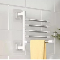 Towel Rack Bathroom Accessories Rotatable Towel Holder Space Aluminum 2/3/4/5/6/7/8 -Bar Hanging Wall Mounted Towel Hanger