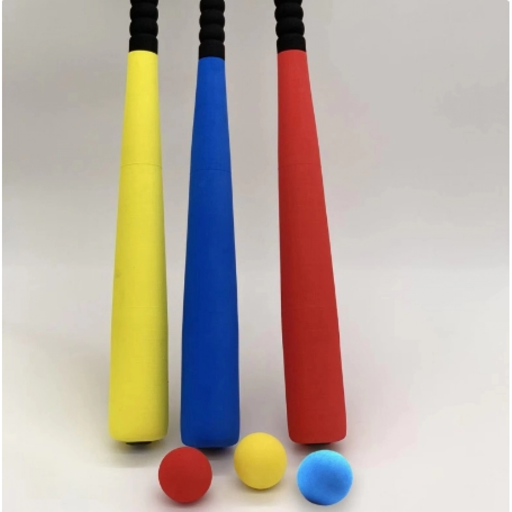Kids Foam Baseball Bat and Ball 21 inch Lightweight Safe Toy EVA Softball Bat Tball Bat for Indoor Outdoor Learning Game Playing